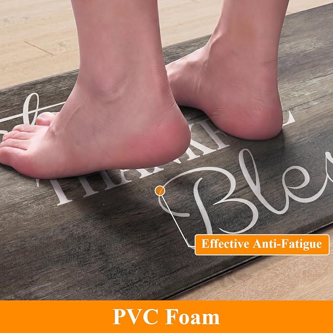 HEBE Anti Fatigue Kitchen Rugs Set of 2, Non Slip Cushioned Kitchen Mats - Image 3