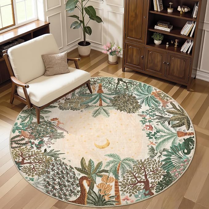 GarveeHome Round Area Rugs 6ft for Bedroom - Image 2