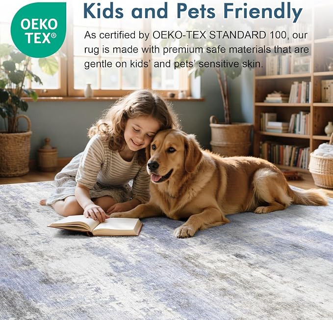 2x6 Ft Washable Runner Rug, Non-Slip Low Pile Hallway Kitchen Area Rug - Image 5