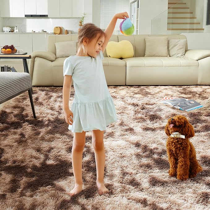 Ultra Soft Rug for Living Room, 4X6 Fluffy Shag Area Rug for Bedroom, Modern - Image 7