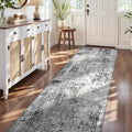3x10 Grey Rug Runners for Hallways Kitchen Runner Rug Non Slip Washable Black by OmpaaHomeDecor