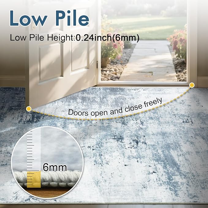 6Ft Round Area Rugs for Living Room, Soft Non-Slip Washable Rugs Modern - Image 7