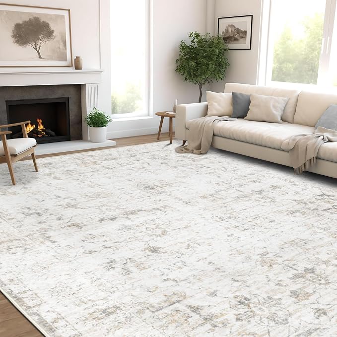 Washable 5×7 Area Rug for Living Room, Vintage Floral Rug Soft Non Slip Stain - Image 3