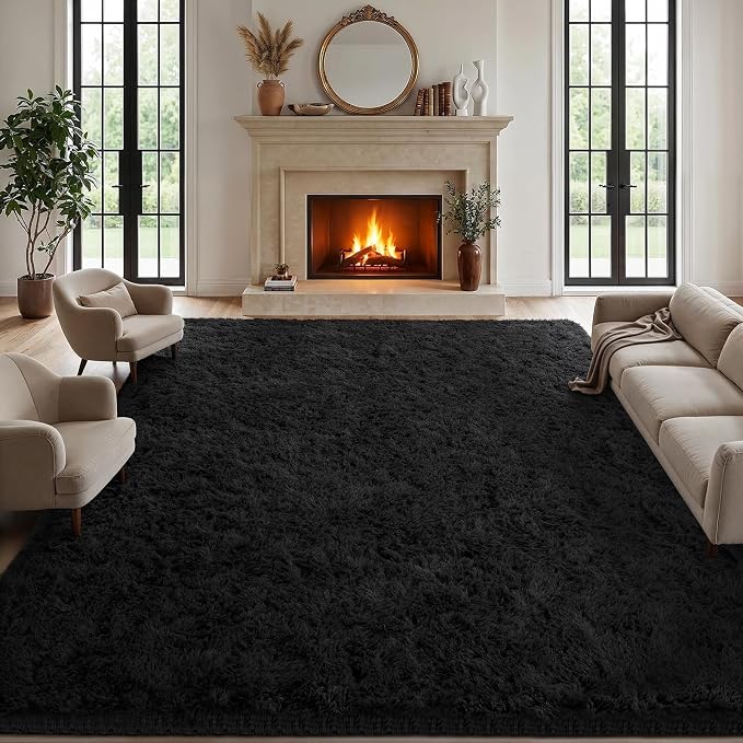 Area Rugs 9x12 Living Room Bedroom: Soft Fluffy Shag Rugs Upgrade Non-Slip High - Image 2