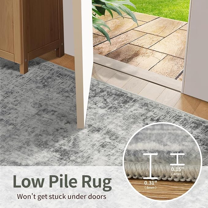 Rugxara 5x7 Area Rugs for Living Room Bedroom, Neutral Abstract Boho Rug - Image 6
