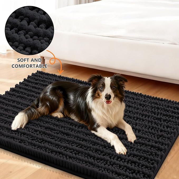 Smiry Dog Door Mat for Muddy Paws 71x46, Absorbent Dirt Trapper, Non-Slip - Image 2