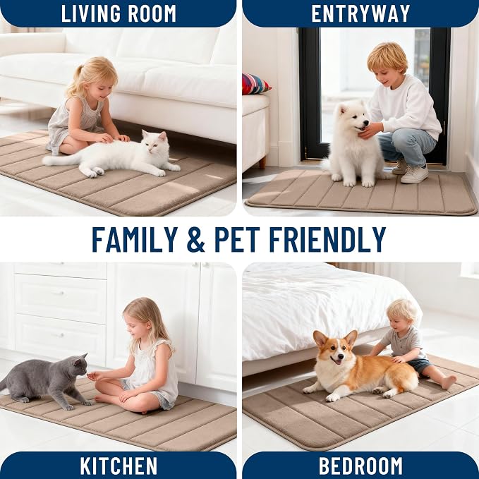 OLANLY Memory Foam Bath Mat 70x46, Super Soft Absorbent Bathroom Rugs, Quick Dry - Image 9