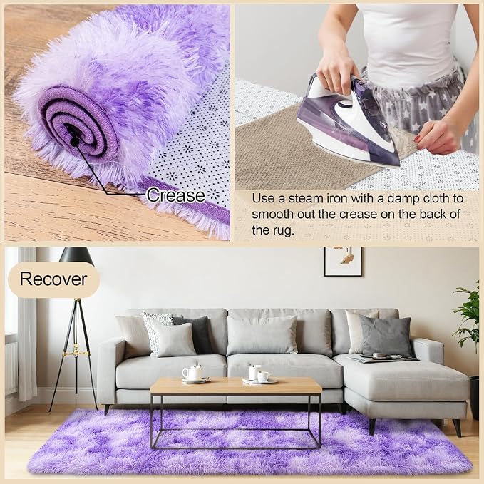 Mugorn 4x6 Rugs for Living Room, Large Fluffy Area Rugs for Bedroom, Soft - Image 9