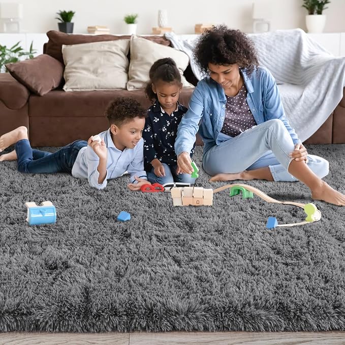 Area Rugs for Living Room 6x9, Ultra Soft Fluffy Rug for Bedroom, Modern Shaggy - Image 6