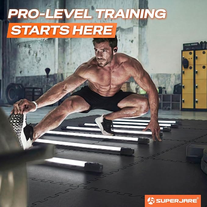SUPERJARE 0.56'' Thick 24 Pcs 96 Sq Ft Rubber Top Exercise Equipment Mats - Image 2