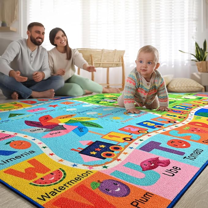 Kids Rug for Playroom, 5x7 ABC Educational Carpet for Classroom, Fun Alphabet - Image 6