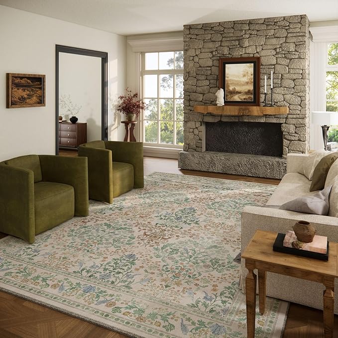 8x10 Washable Rugs for Living Room: Bedroom Area Rug Stain Resistant Non Slip by palohom