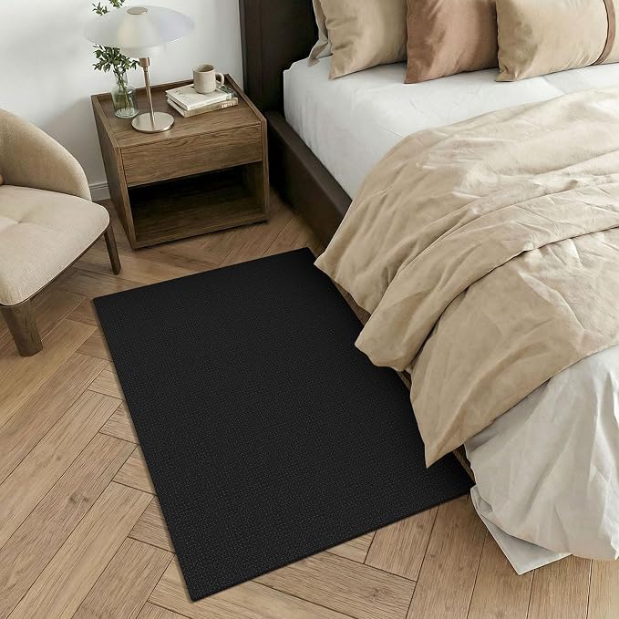 KOZYFLY Black Washable 3x4 Woven Entry Area Rug, Braided Throw Rugs - Image 8