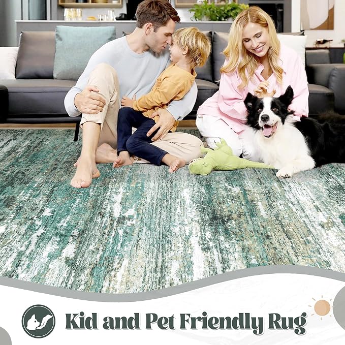 XLUEZ 5x7 Area Rugs for Living Room, Washable Modern Abstract Large Area Rug - Image 3