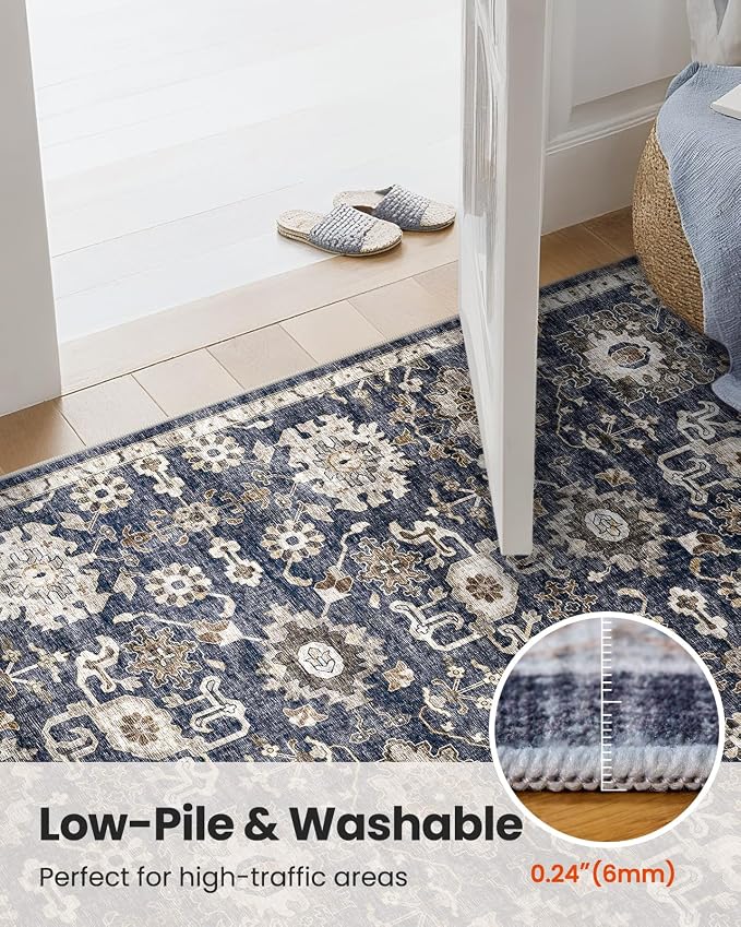 AMADA HOMEFURNISHING 2x5 Washable Runner Rug, Low-Profile Kitchen Rugs - Image 8