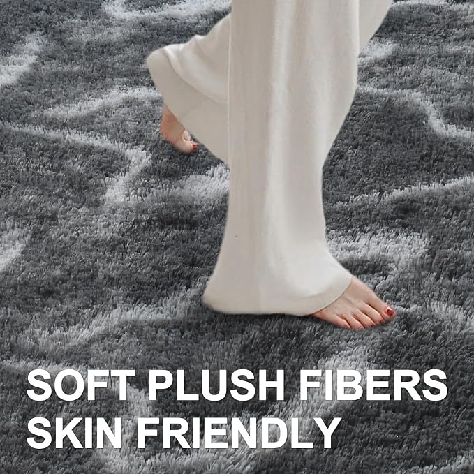5x7 Ft Large Shag Rugs for Bedroom Living Room, Tie Dyed Ultra Soft Fluffy - Image 4