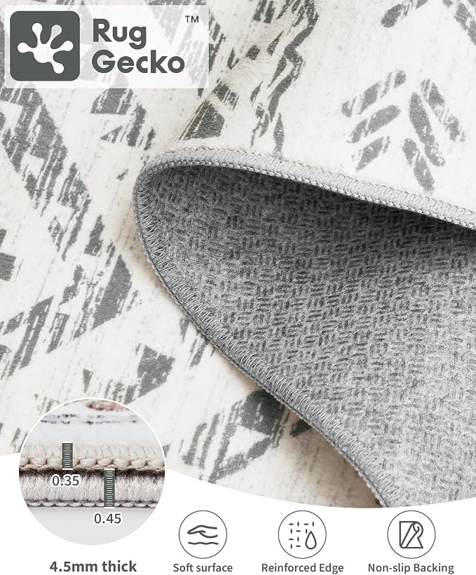 Miukiki 7x9 Area Rug for Living Room Moroccan Washable Rugs Non Slip Indoor - Image 3