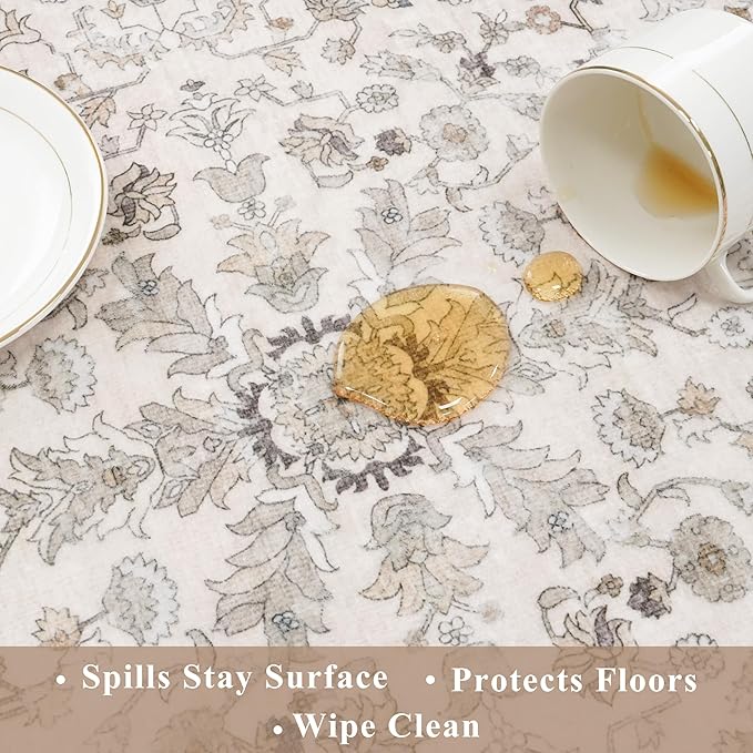 Round Kitchen Rugs 6ft Washable: Non-Slip Soft Low Pile Circle Area Rug - Image 7