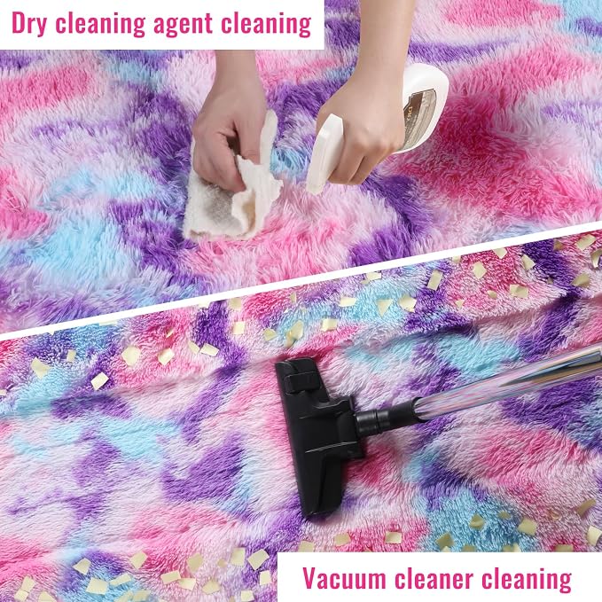 PAGISOFE Ultra Soft Rainbow Purple Area Rugs - Image 6