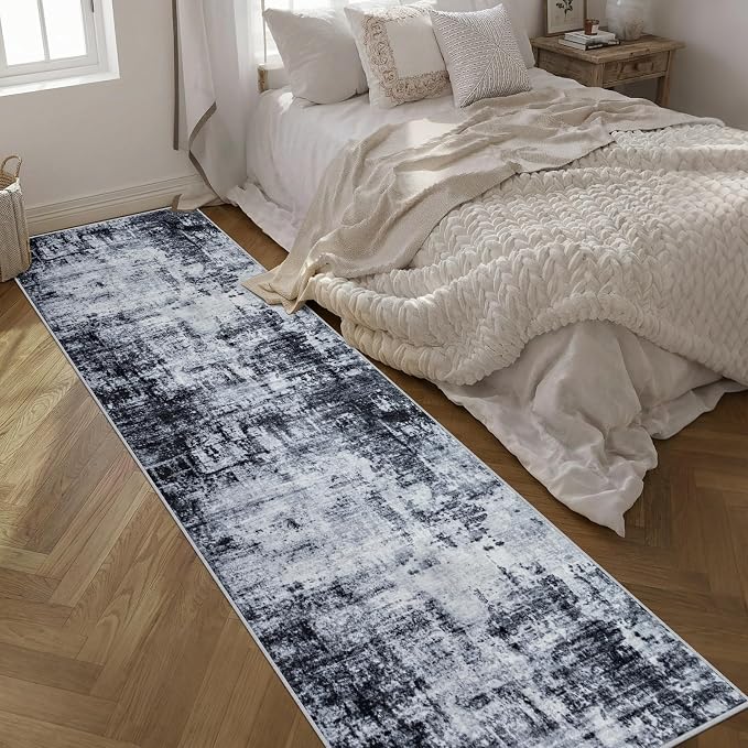 Washable Area Rug 3x14 Entryway Rug: Washable Modern Abstract Soft Thin Rug - Image 2