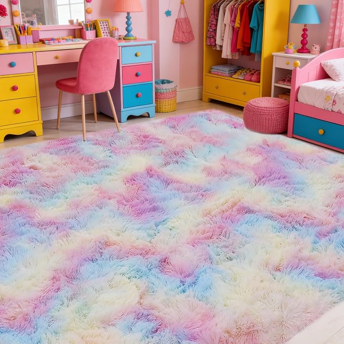 5x7 Plush Fluffy Area Rugs, Large Soft Carpet, Upgraded Non-Slip Rectangular Rug - Image 7