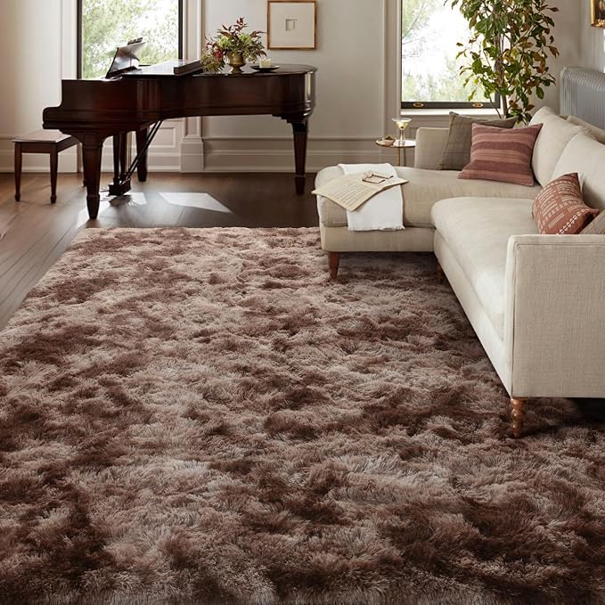 9x12 Ft Extra Large Shag Brown Area Rug - Image 2