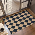 Lahome Checkered Easy Jute Non Slip Front Door Mat, 2x3 Kitchen Rug Neutral by Lahome
