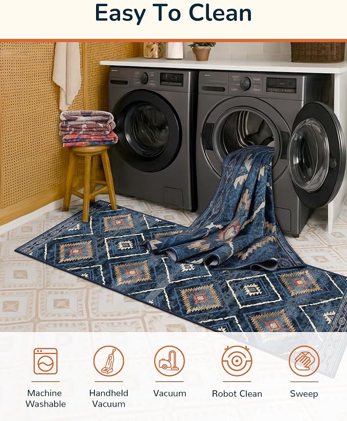BESTSWEETIE Area Rug 5x7 Rug Machine Washable Non-Slip Low Pile Print Pattern - Image 3