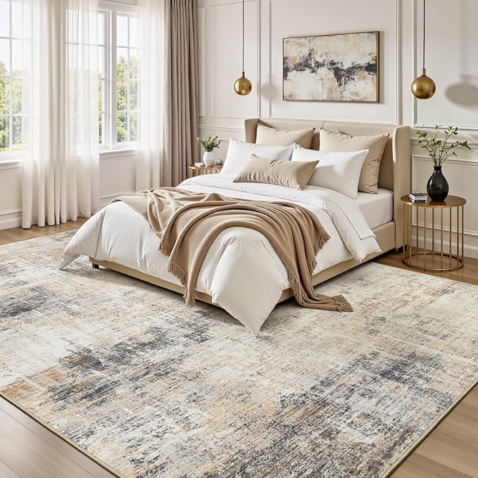 Lofus 5x7 Area Rug for Living Room, Neutral Modern Washable Carpet for Bedroom - Image 2