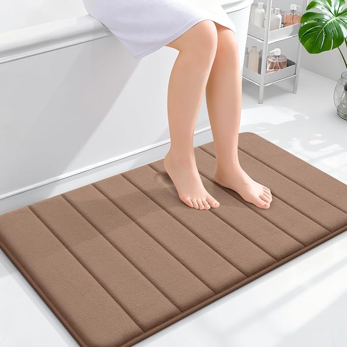 OLANLY Memory Foam Bath Mat 35x24, Super Soft Absorbent Bathroom Rugs, Quick Dry by OLANLY