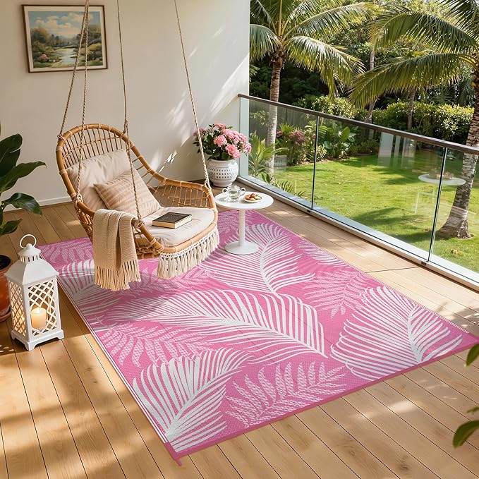 Pauwer Waterproof Outdoor Rug 6x9, Reversible Plastic Straw Patio Camping Rug - Image 7