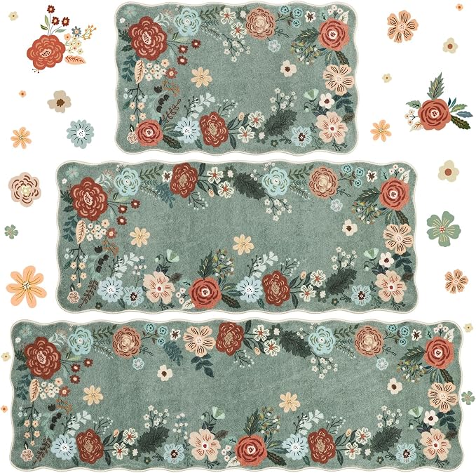 Homcomoda Floral Kitchen Rugs Mats by Homcomoda