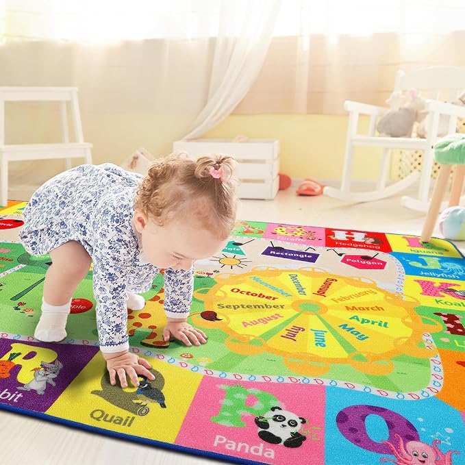 Kids Rugs for Playroom Washable, Educational and Fun Learning Rugs - Image 3