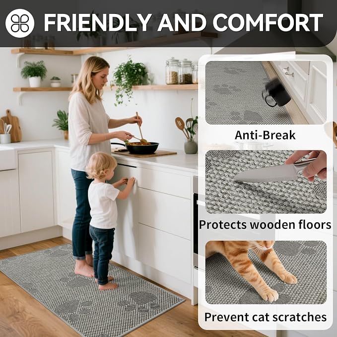 YDKGL Non-Slip Kitchen Mats for Floor, Soft Woven Linen Embroidery Kitchen - Image 3