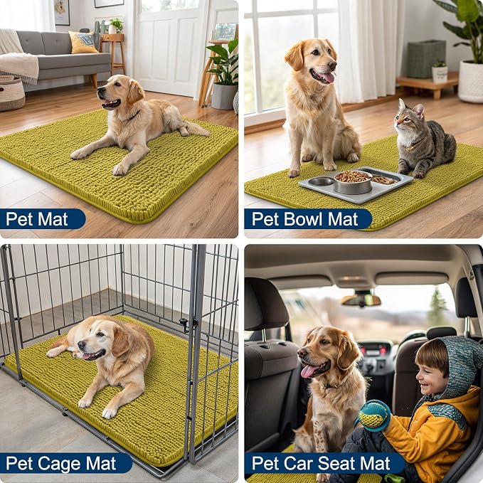 Smiry Dog Door Mat for Muddy Paws 30x20, Absorbent Dirt Trapper, Non-Slip - Image 6