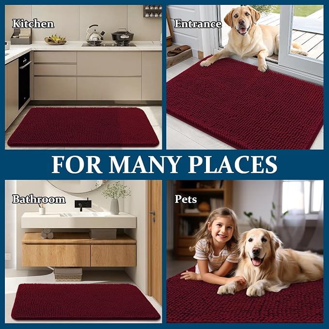 OLANLY Dog Door Mat for Muddy Paws 36x24, Absorbs Moisture and Dirt, Absorbent - Image 8