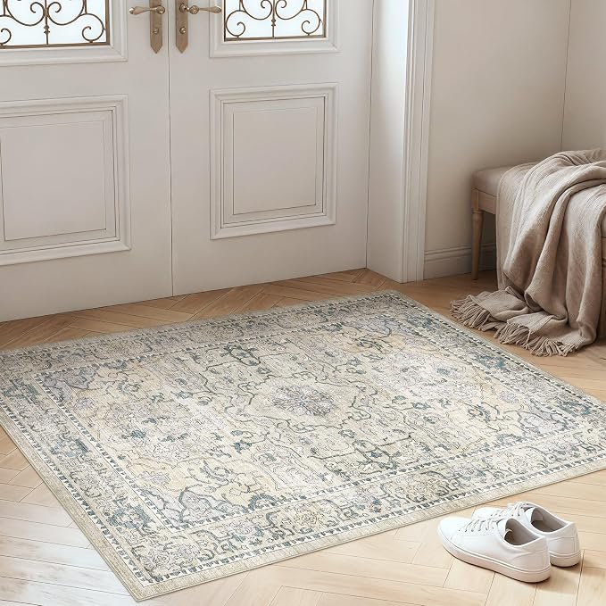 cotiled 3x5 Area Rug Machine Washable Vintage Carpet by COTILED