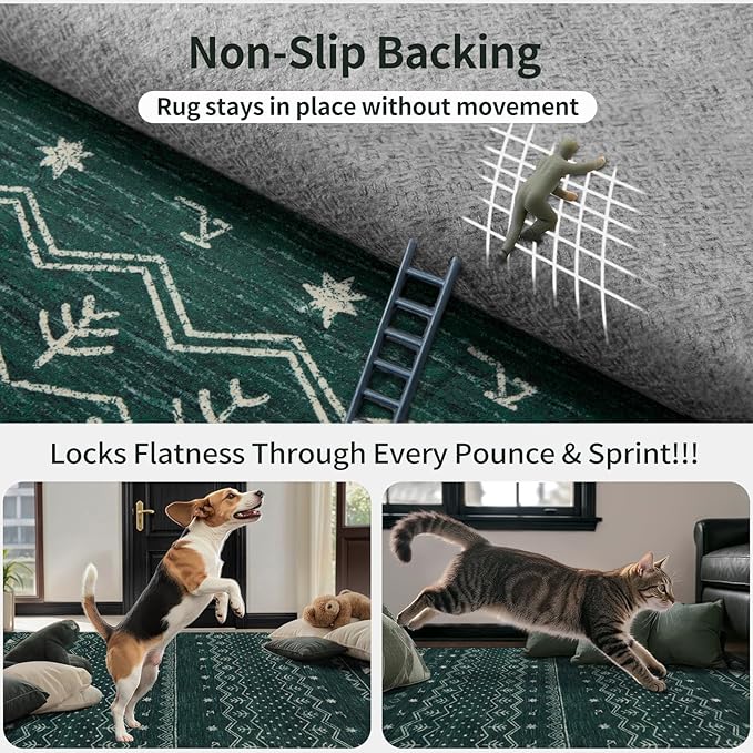 SERISSA Hallway Runner Rug, Soft Low-Pile Geometric Indoor Long Carpet - Image 5