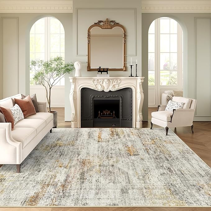 Soalmost 10x14 Area Rugs for Living Room, Non Slip Machine Washable Vintage Rugs - Image 2