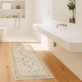 Beige 2x4 Washable Rug for Bathroom, Entryway Non Slip by HazoHaus