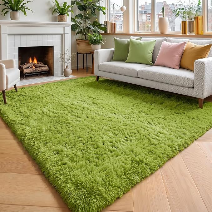 Amdrebio Grass Green Area Rugs 8x10 - Image 3