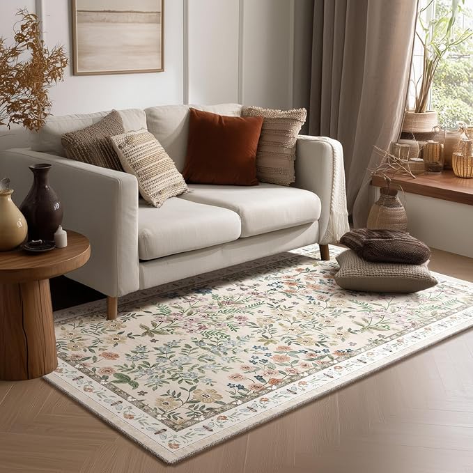 4x6 Washable Area Rugs for Entryway: Small Living Room Rug Non Slip Stain by palohom