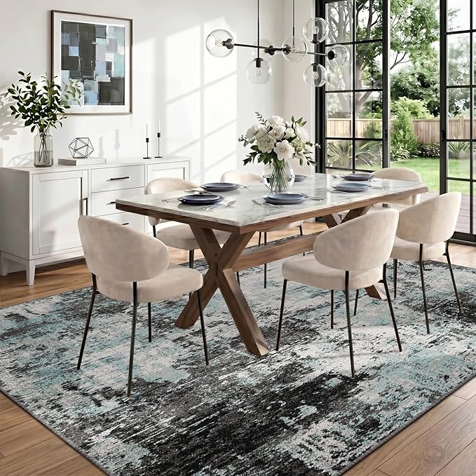 RELEANY Washable Area Rugs 10'x14 Non-Slip Modern Abstract Soft - Image 3