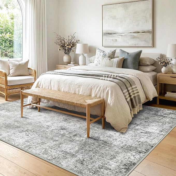 RELEANY Washable Area Rugs 6'x9' Non-Slip Modern Abstract Soft - Image 2