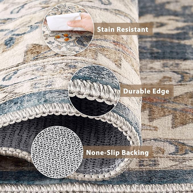 Vintage Hallway Runner Rug 3x12: Large Soft Washable Entryway - Image 6