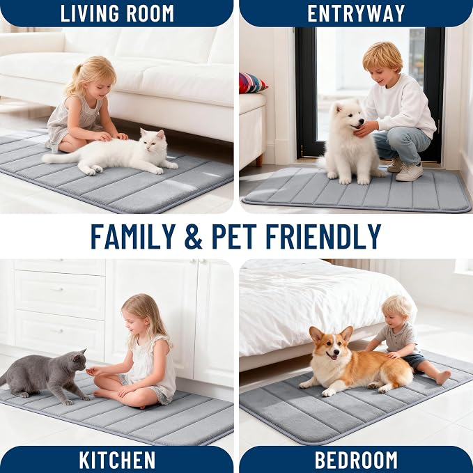 OLANLY Memory Foam Long Bathroom Rugs Runner 59x24, Super Soft Absorbent Bath - Image 9