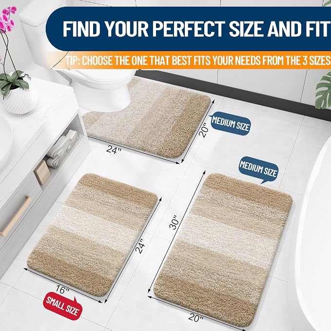 OLANLY Large Bathroom Rugs Mat 40x24, Extra Soft Absorbent Microfiber Bath Rugs - Image 2