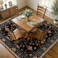 RELEANY Area Rugs Square 7ft Washable Non-Slip, Floral Vintage Distress by RELEANY