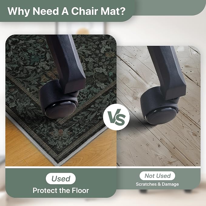 36"x60" Office Chair Mat for Hardwood Tile Floor, Under Desk Carpet Protector - Image 4