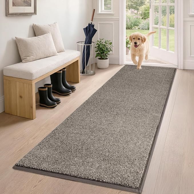 PURRUGS Dirt Trapping Door Mat 24" x 59", Non-Slip Machine Washable Entry Rug by PURRUGS